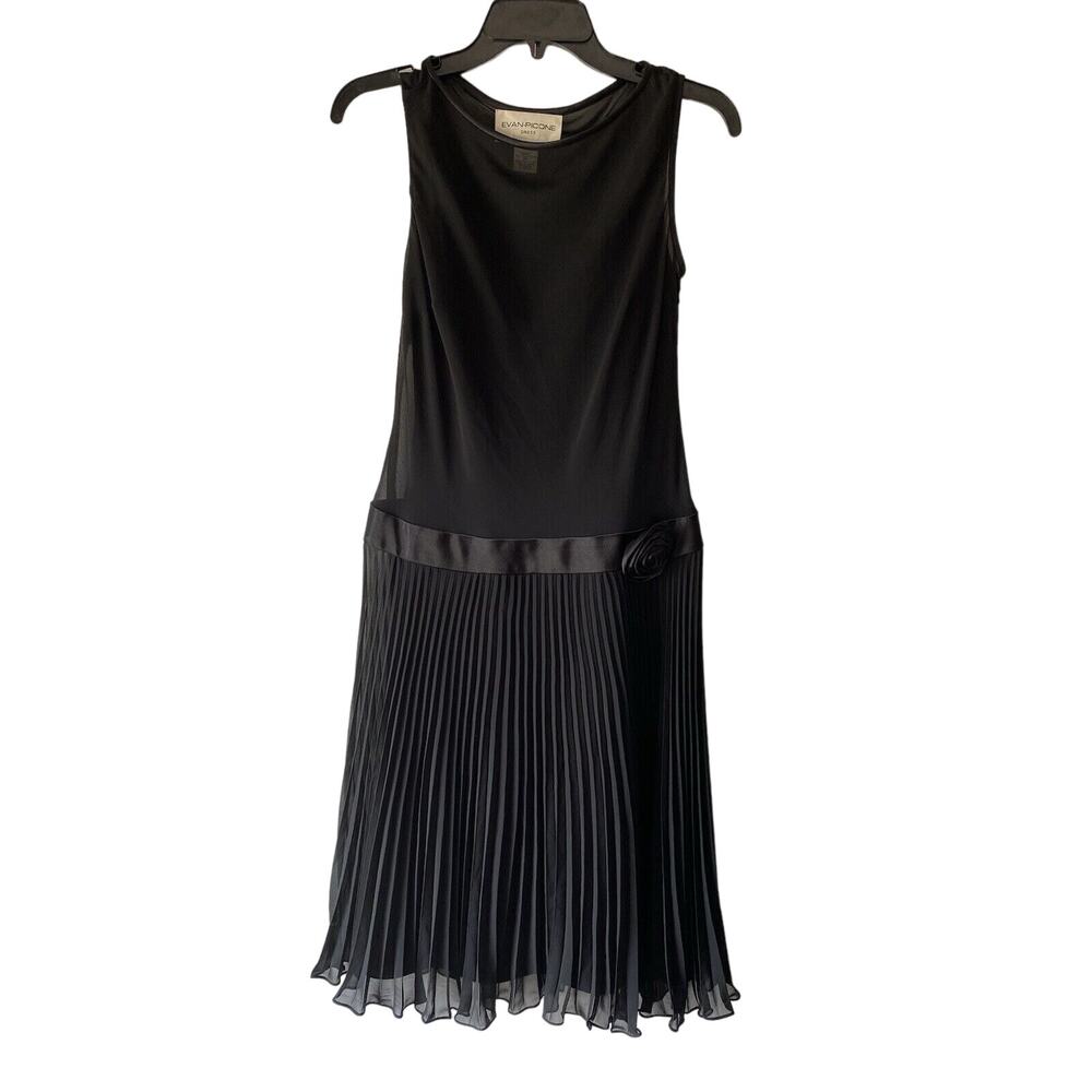 Evan Picone‎ Black Midi Dress 4 Sheer Drop Waist Whimsigoth Fairy Grunge Hoco
